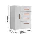 Ver imagem 3 de Cômoda para Quarto Infantil 4 Gavetas 1 Porta com Pés Lite Branco
