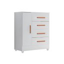 Ver imagem 2 de Cômoda para Quarto Infantil 4 Gavetas 1 Porta com Pés Lite Branco
