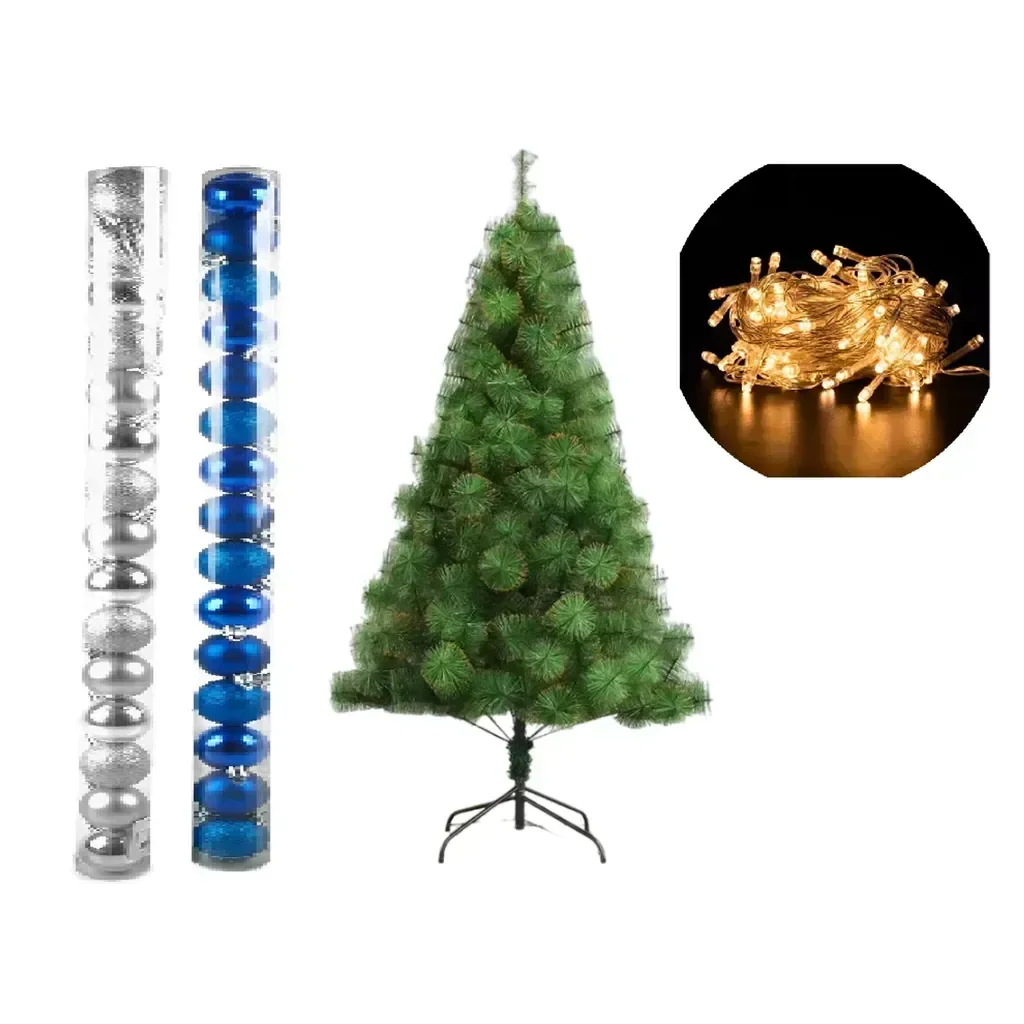 Ver imagem 1 de Arvore de Natal Pinheiro 1,2 Metros 90 Galhos com Enfeites