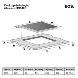 Cooktop de Indução 4 Bocas Eos Eci04Ep 220V - 7