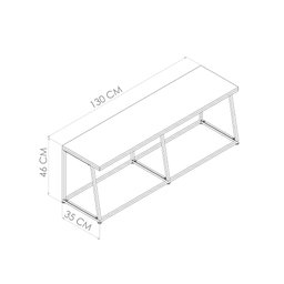 Banco Industrial 130 cm - Preto/Carvalho - 4