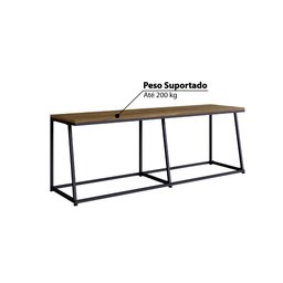 Banco Industrial 130 cm - Preto/Carvalho - 3