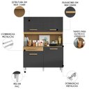 Ver imagem 3 de Armário de Cozinha Compacta 120cm Lyan Atacama/grafite A15 - Mpozenato