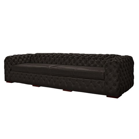 Sofá Decorativo Sala de Estar Duquesa 4 Lugares 240cm Couro Capuccino - Mozzelar