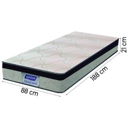 Colchão Solteiro Gazin Espuma D33 Flash 88x188x21cm Cinza / Preto - Suporta até 120kg por Pessoa - 2