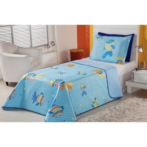Cobre Leito Infantil - 2 Peças:oceano