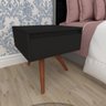 Mesa de Cabeceira Gaveta Preto 3 Pés Inc Madeira Mogno Mpcp09 - 1