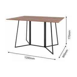 Mesa de Jantar Retangular 135cm Multimóveis Cr50015 Preta - 3