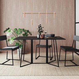 Mesa de Jantar Retangular 135cm Multimóveis Cr50015 Preta - 1