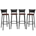 Ver imagem 1 de Kit 4 Banquetas para Bancada Banco Alto Junco Preto Balcão Cozinha Gourmet Bar Área de Lazer Piscina