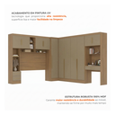 Ver imagem 5 de Guarda Roupa Casal Modulado 4 Peças 11 Portas 5 Gavetas com Cabeceira e Escrivaninha 100% MDF Smart