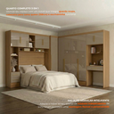 Ver imagem 4 de Guarda Roupa Casal Modulado 4 Peças 11 Portas 5 Gavetas com Cabeceira e Escrivaninha 100% MDF Smart