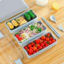 Ver imagem 6 de Marmita Fitness Lunch Box 900ml 3 Divisórias Pote Mantimento Bento 3 em 1 Lorben