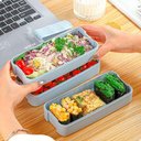 Ver imagem 5 de Marmita Fitness Lunch Box 900ml 3 Divisórias Pote Mantimento Bento 3 em 1 Lorben