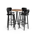 Ver imagem 1 de Conjunto Mesa Alta Bar Redonda Tampo em MDF Noronha com 4 Banquetas de Madeira Preto - Straub Web