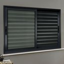 Ver imagem 2 de Veneziana Alumínio Elite 3 Folhas Moveis 100 x 150 V.Liso Preto Brimak