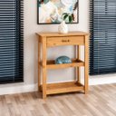 Ver imagem 2 de Aparador de Sala Rústico 100% Madeira 1 Gaveta Bella Carvalho Fosco