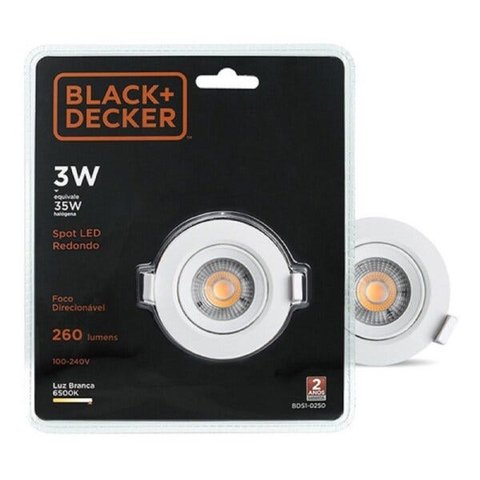 Spot LED Eco Redondo - 3W 6500K Branco Black Decker