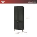 Ver imagem 4 de Paneleiro 4 Portas 80cm sem Tampo Firenze Chumbo