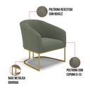 Ver imagem 4 de Sofá Namoradeira e Poltrona Industrial Dourado Stella Bouclê Menta D03 - D'Rossi