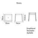 Ver imagem 4 de Mesa Quadrada Tramontina Riviera Basic em Polipropileno Branco Tramontina