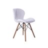 Cadeira Estofada Jantar Charles Eames Eiffel Slim Wood Confort Branco - 3