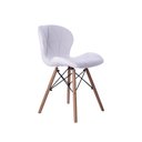 Ver imagem 3 de Cadeira Estofada Jantar Charles Eames Eiffel Slim Wood Confort Branco