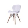 Cadeira Estofada Jantar Charles Eames Eiffel Slim Wood Confort Branco - 1