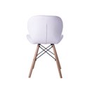 Ver imagem 4 de Cadeira Estofada Jantar Charles Eames Eiffel Slim Wood Confort Branco