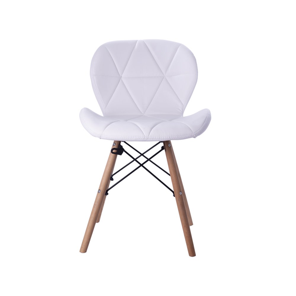 Cadeira Estofada Jantar Charles Eames Eiffel Slim Wood Confort Branco - 2