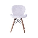 Ver imagem 2 de Cadeira Estofada Jantar Charles Eames Eiffel Slim Wood Confort Branco