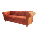 Ver imagem 2 de Sofá Chesterfield Capitone Luiz XV Suede Terracota 2,30cm