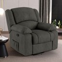 Ver imagem 3 de Poltrona do Papai Reclinável Sala de Cinema Barcelona Glider Manual Giratória Linho Chumbo