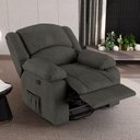 Ver imagem 7 de Poltrona do Papai Reclinável Sala de Cinema Barcelona Glider Manual Giratória Linho Chumbo