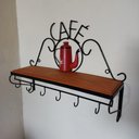 Ver imagem 3 de Prateleira de Café Porta Tempero 60cm Tema Bule Vermelho Sudeste Rústico
