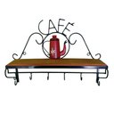 Ver imagem 1 de Prateleira de Café Porta Tempero 60cm Tema Bule Vermelho Sudeste Rústico