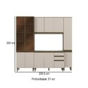 Ver imagem 4 de Cozinha Compacta Connect 12 Portas 2 Gavetas com Vidro 100% MDF Duna/Cristal - Henn