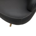Ver imagem 2 de Poltrona Decorativa Giratória Orgânica para Sala Living Zadok L06 Couro Preto - Lyam Decor