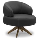 Ver imagem 5 de Poltrona Decorativa Giratória Orgânica para Sala Living Zadok L06 Couro Preto - Lyam Decor