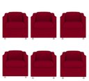 Ver imagem 1 de Kit 6 Poltronas Decorativa Tilla Suede Vermelho - Twdecora