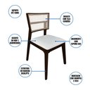 Ver imagem 2 de Kit 4 Cadeiras de Jantar Madeira Maciça Castanho Manuela Assento Facto Branco Tela Premium