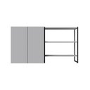 Ver imagem 4 de Armário Aéreo 60cm 2 Portas e Nicho 3 Prateleiras F5 Office Cor:cinza Sagrado com Preto