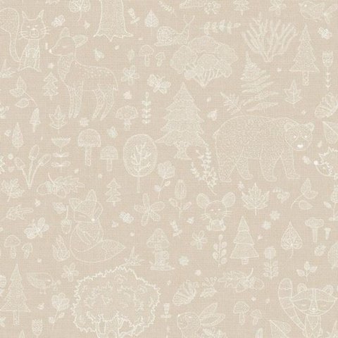 Papel de Parede Happy Infantil Bege 14809