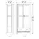 Ver imagem 3 de Cristaleira 2 Portas 4 Prateleiras 1 Gaveta Bella