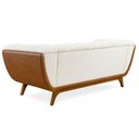 Ver imagem 3 de Sofá 2 Lugares 200cm Coin Courino Caramelo | Bouclé Nobre Off White - Sallar Home