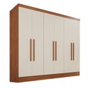 Ver imagem 2 de Guarda-Roupa Casal 6 Portas e 2 Gavetas Safira Marrom/Cinamomo/Off White Arenas