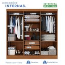 Ver imagem 4 de Guarda-Roupa Casal 6 Portas e 2 Gavetas Safira Marrom/Cinamomo/Off White Arenas