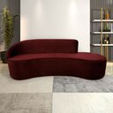 Ver imagem 1 de Sofá Decorativo 3 Lugares 210cm Abby Encosto Esquerdo Curvo Veludo Vinho G15 - Gran Belo