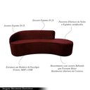 Ver imagem 3 de Sofá Decorativo 3 Lugares 210cm Abby Encosto Esquerdo Curvo Veludo Vinho G15 - Gran Belo