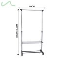 Ver imagem 3 de Arara De Roupas Regulável Com Sapateira Cabideiro Rodinhas